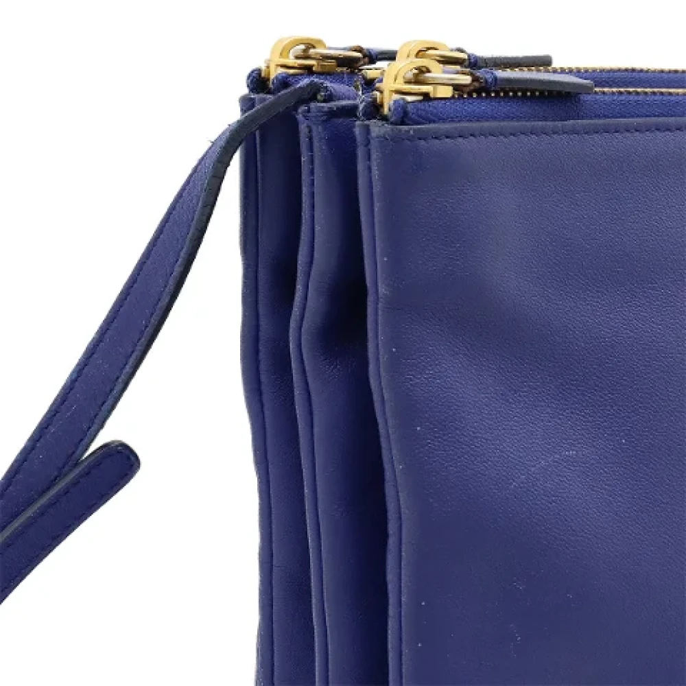 Celine Vintage Pre-owned Leather crossbody-bags Blue Dames
