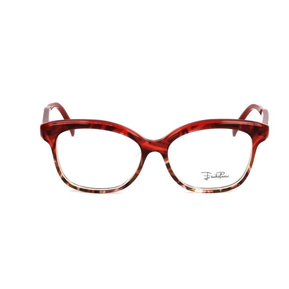 EMILIO PUCCI Kersenrode Plastic Montuur Bril Red Dames