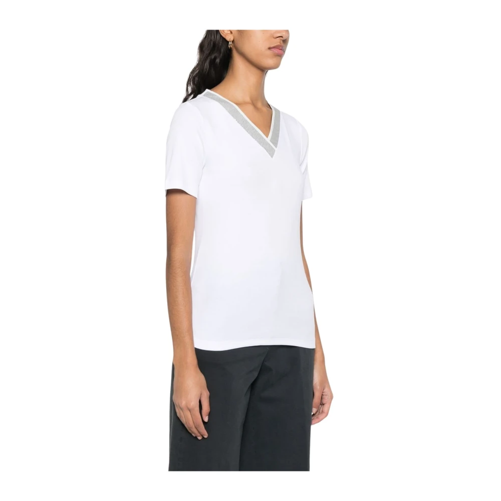 PESERICO Bianco Tshirt Costina Stijlvolle Mode White Dames