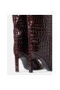 crocodile-effect-leather-high-heel-boots