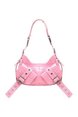bubble-pink-shoulder-bag-with-strap-detail