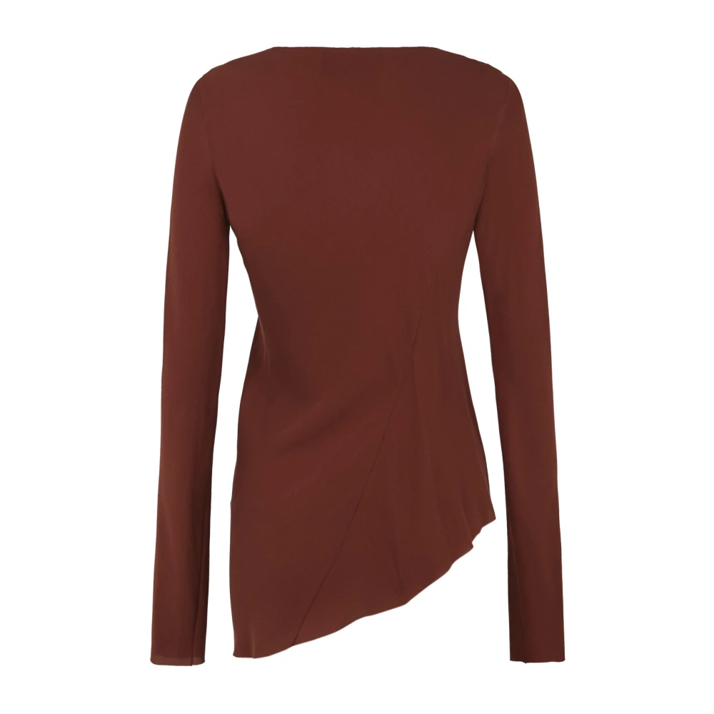 Cortana Zijden Stretch Top Boothals Asymmetrische Zoom Red Dames