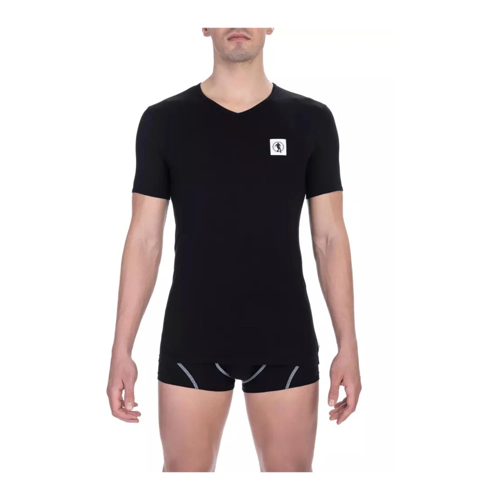 Bikkembergs Men's Black Classic V-Neck Cotton T-Shirt