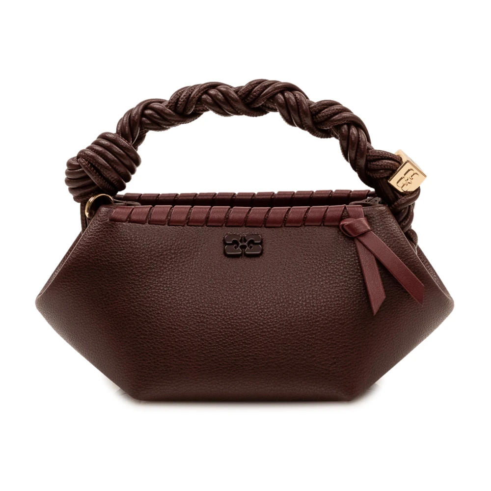 Ganni Bou Mini Tressé Handbag - Woman Handbags Burgundy One Size - Immagine 3