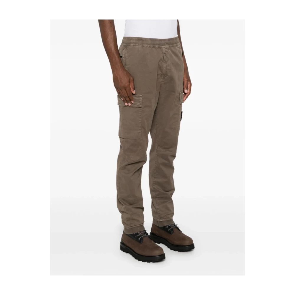 Stone Island Bruine Broek met Zakken Brown Heren