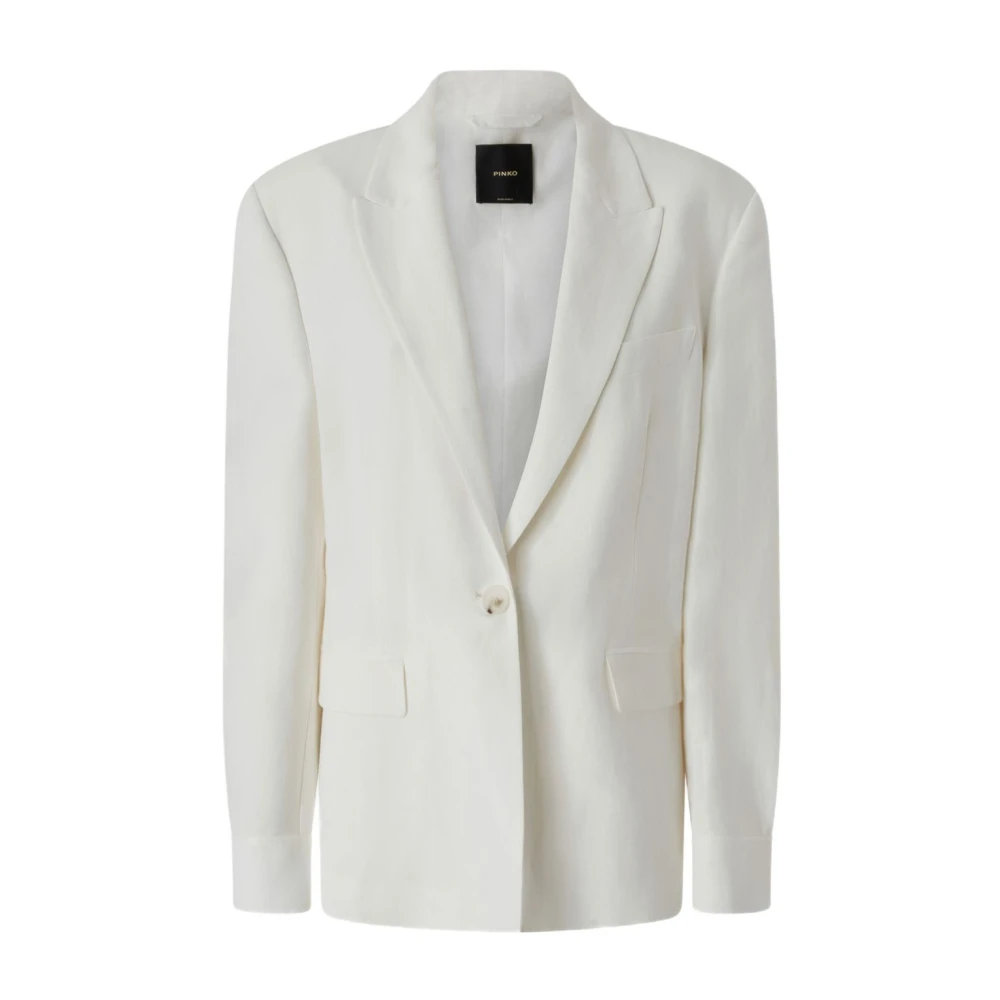 Pinko Women's White Jacket With Cut-Out Detailing - Blazers - Xl - Jackets