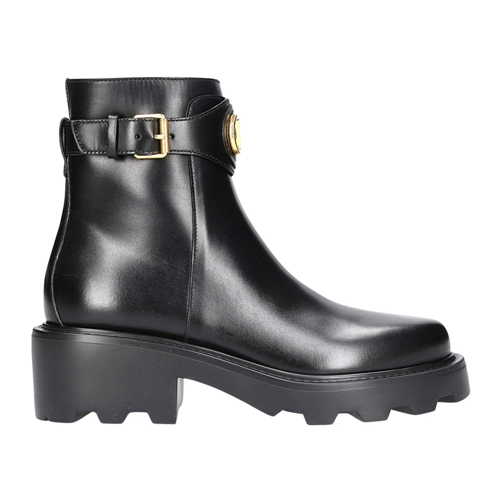 Valentino Gold/Black Vlogo Signature Leather Bootie - Image 2