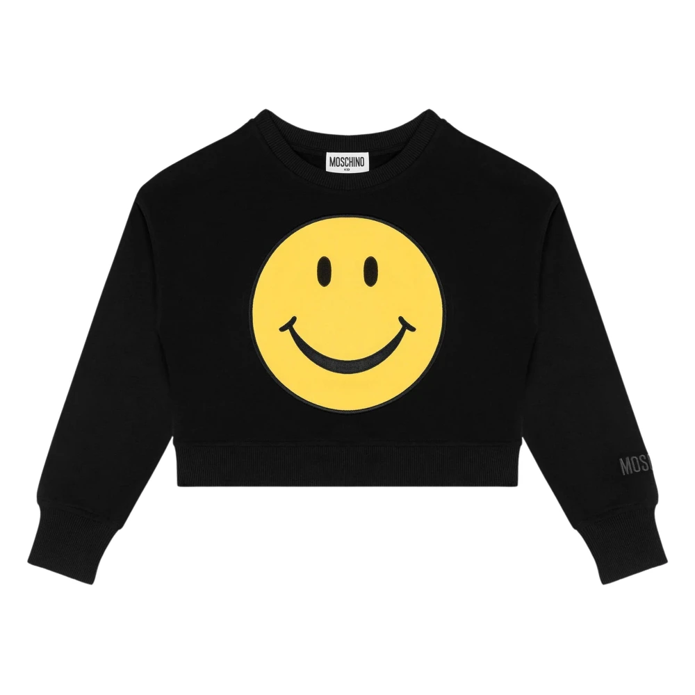 Moschino Unisex Kids Black Smiley Face Sweatshirt - Kids Sweatshirts - 6 Y - Kids