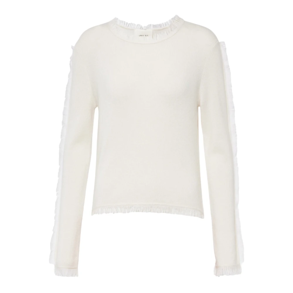 Lisa Yang Cashmere Gebreide Trui Offwhite White Dames