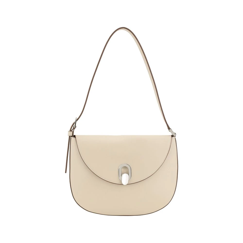 Savette Leren Schoudertas Tondo Beige Dames