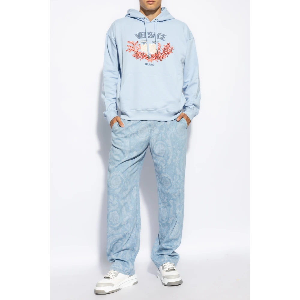 Versace Hoodie Blue Heren