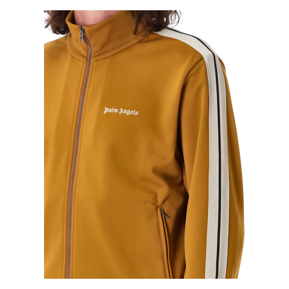 Palm Angels Gouden Bruin Gebreide Trackjacket Aw24 Brown Heren