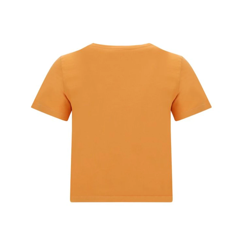 Maison Kitsuné Minimalistisch Logo Katoenen T-shirt Orange Dames