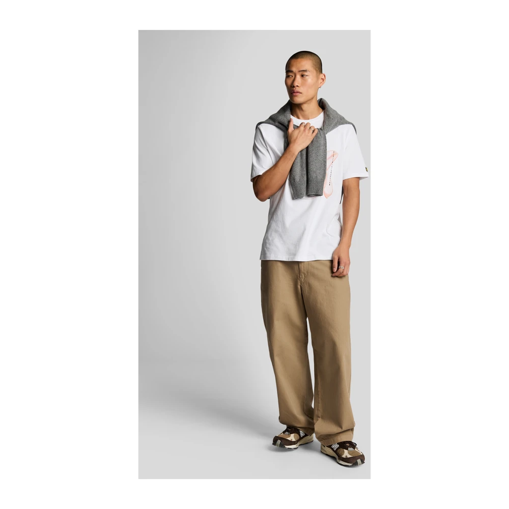 Lyle & Scott SS T-shirts 3D Line Grafisch T-shirt White Heren