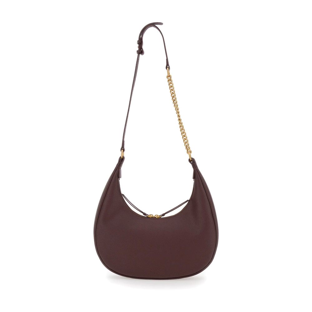 pinko Bruine Klassieke Leren Hobo Tas Brown Dames