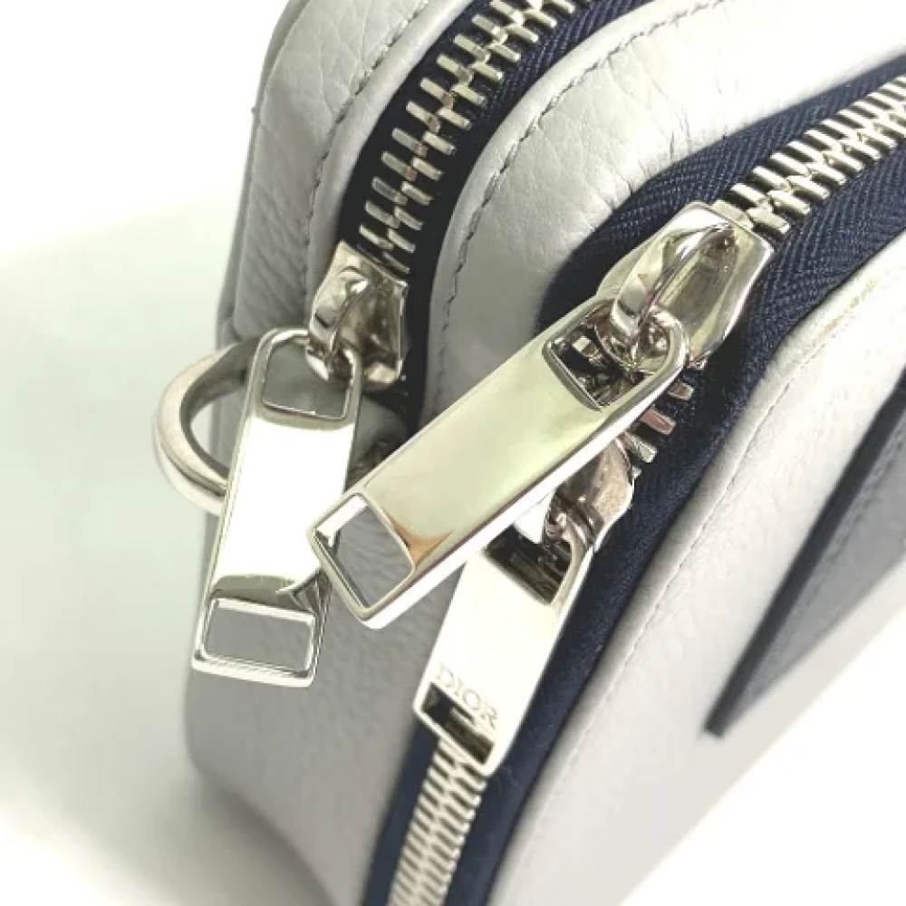 Dior Vintage Pre-owned Leather dior-bags Gray Dames
