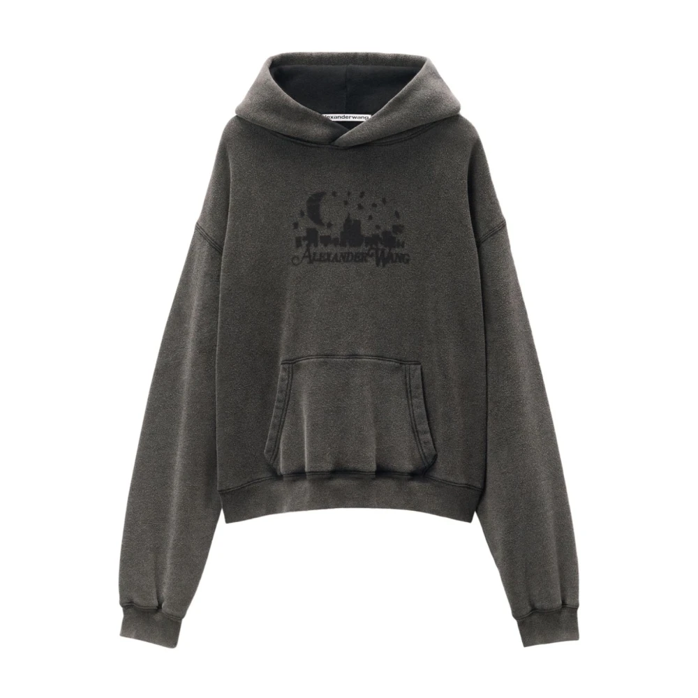 Alexander wang Grijze Katoenen Hoodie Sweatshirt Gray Dames