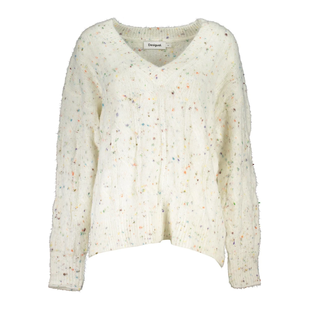 Desigual Witte Trui met Lange Mouwen White Dames