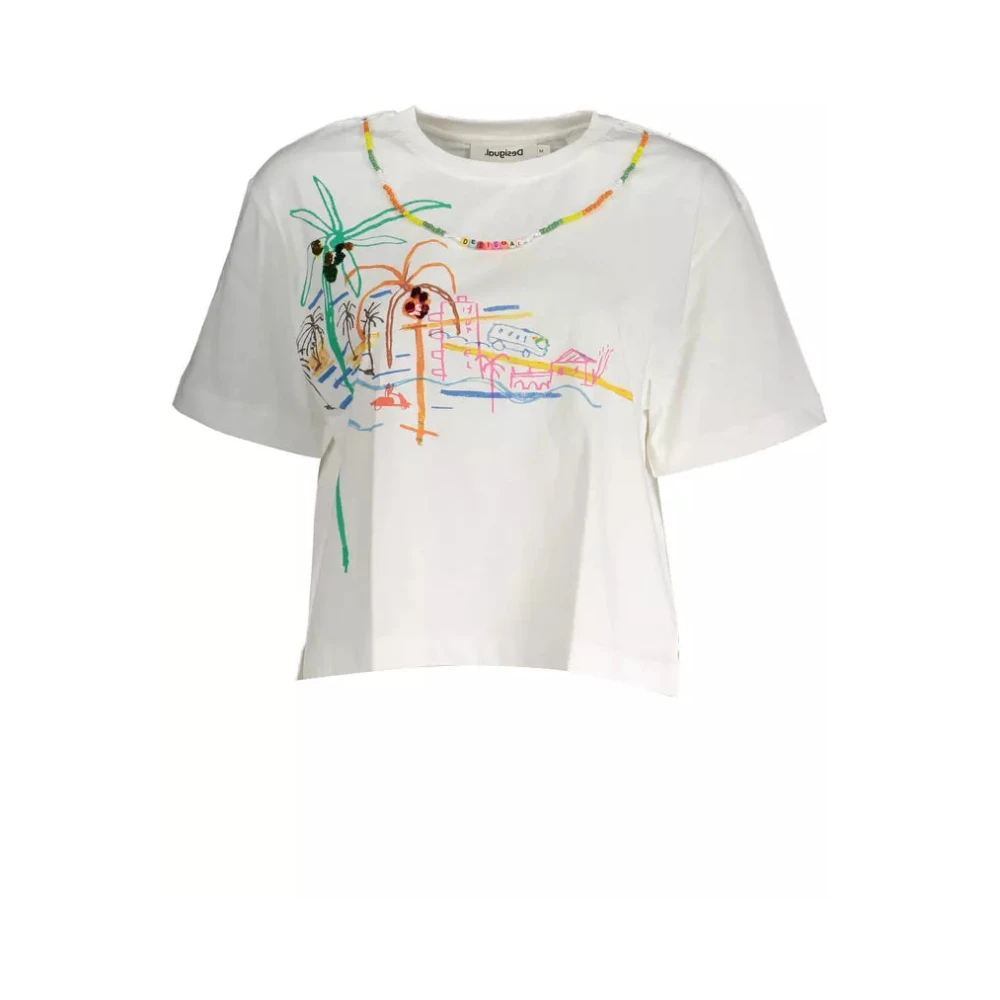 Desigual White Cotton Women T-Shirt - XL - Image 2