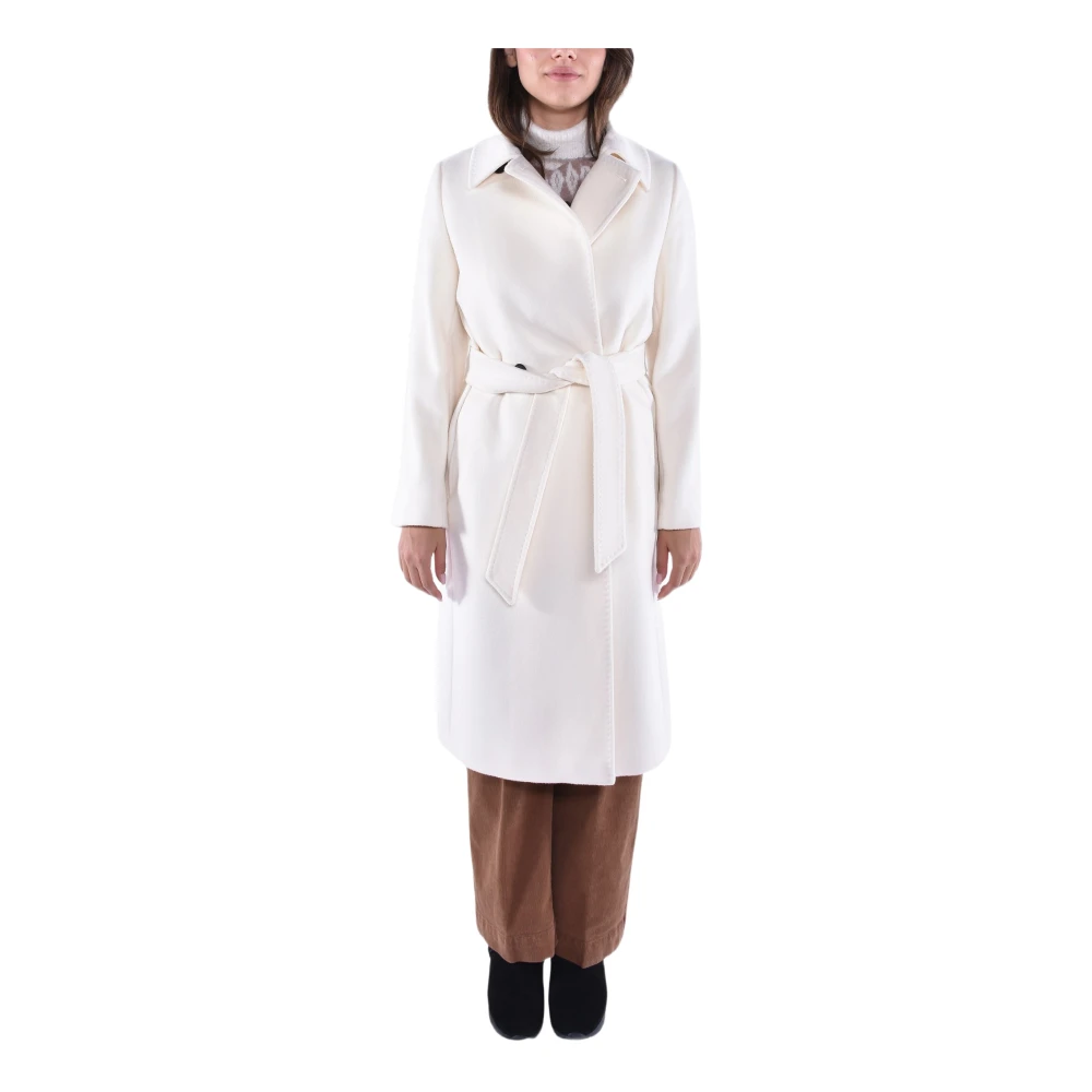 Max Mara Studio Dubbelknäppt ullrock White, Dam