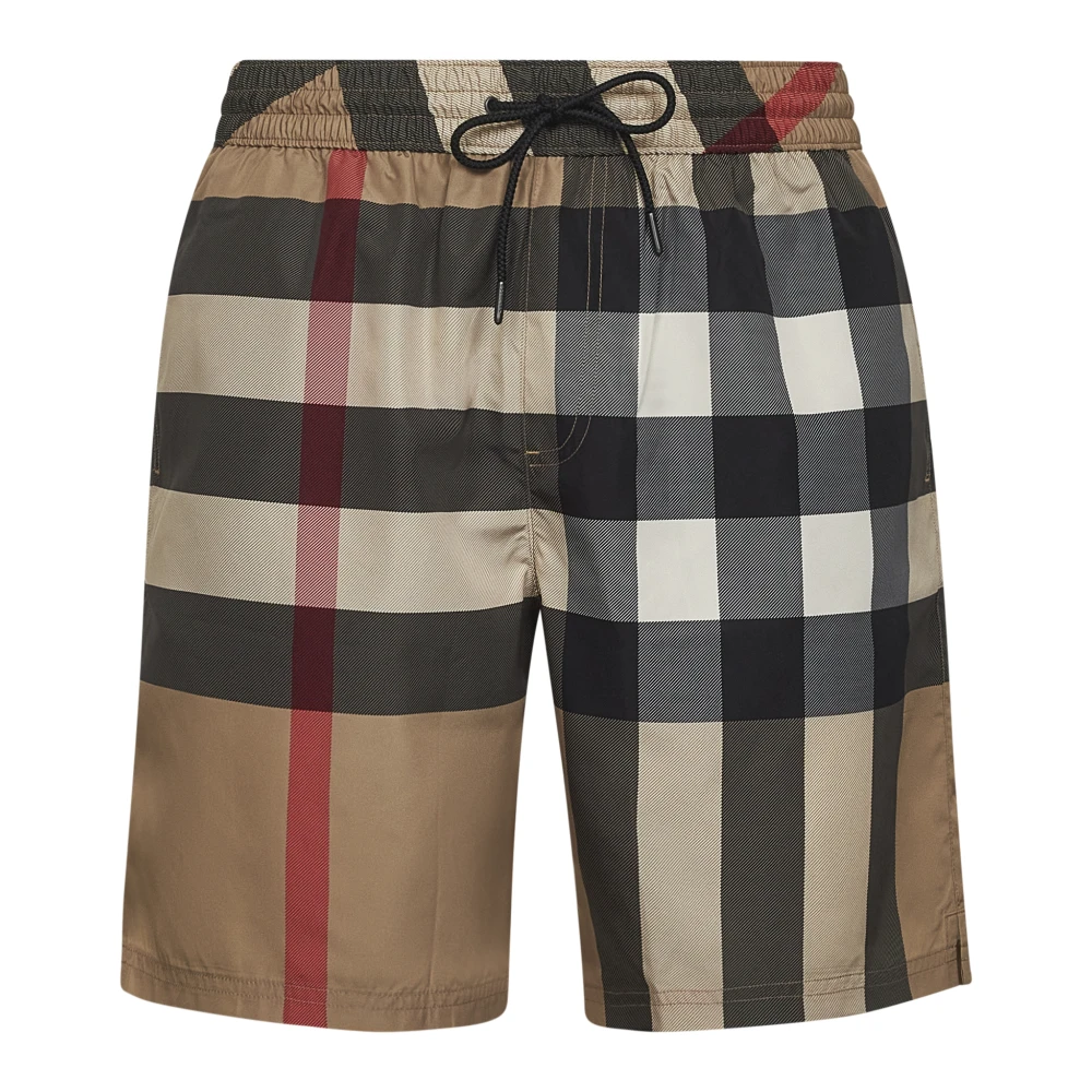 Burberry Men's Multicolor Beachwear, Xs, Check Swim Shorts