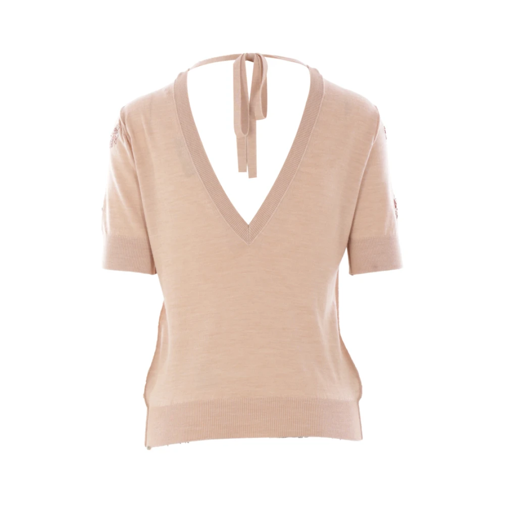 Fendi Geborduurde Cropped Sweater Beige Dames