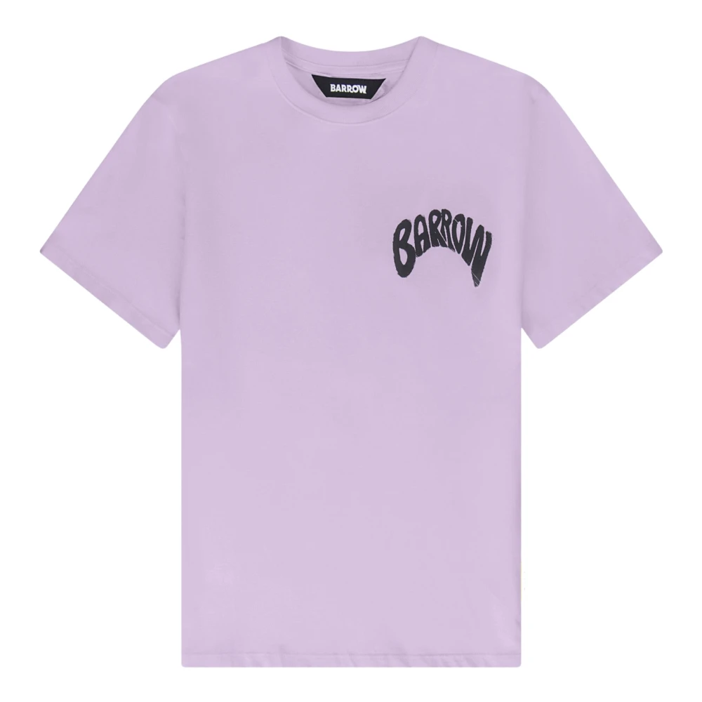 Barrow Graffiti Print Jersey T-Shirt Purple Unisex