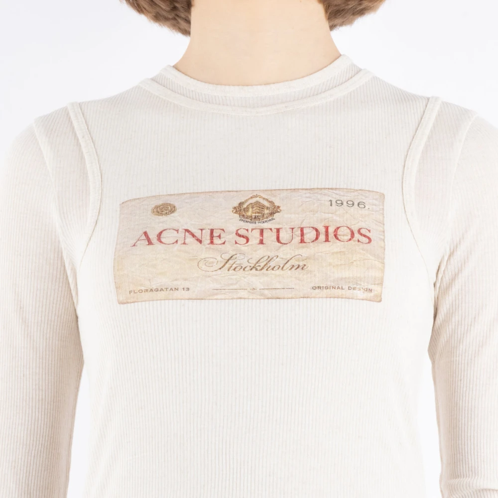 Acne Studios Beige Ecru Linnen Modal Shirt Beige Dames