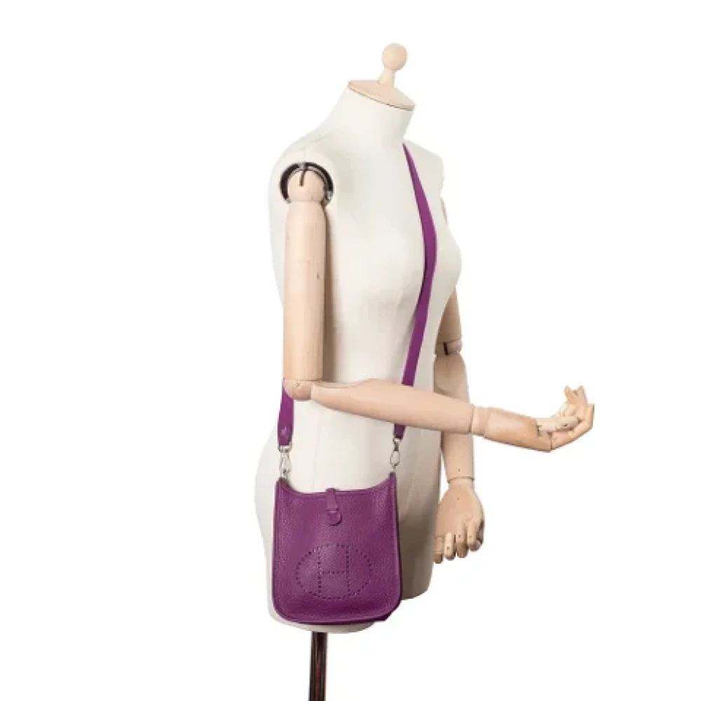 Hermès Vintage Pre-owned Leather shoulder-bags Purple Dames