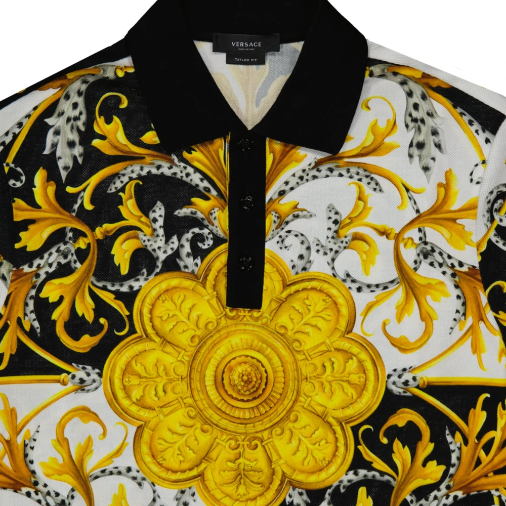 Versace Zwarte Katoenen Overhemden met All Over Print Multicolor Heren
