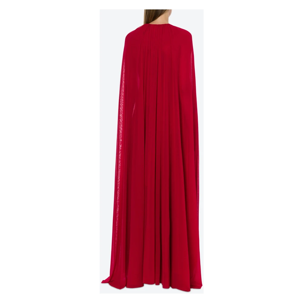 Philosophy di Lorenzo Serafini Stretch Tule Jurk met Cape Red Dames