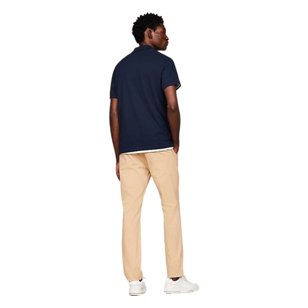 Tommy Hilfiger Blauw Polo Shirt Klassieke Piqué Textuur Blue Heren