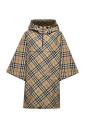 checked-hooded-half-zipped-cape
