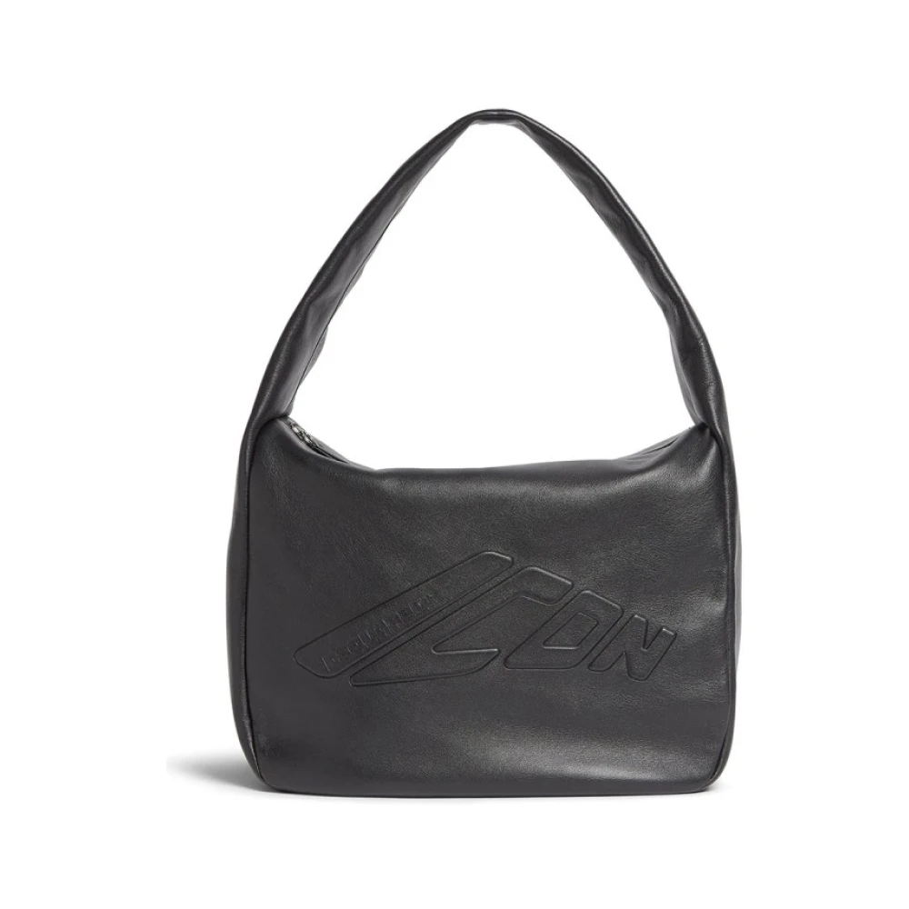 Dsquared2 Logo-geëmbosseerde leren tas Black Dames