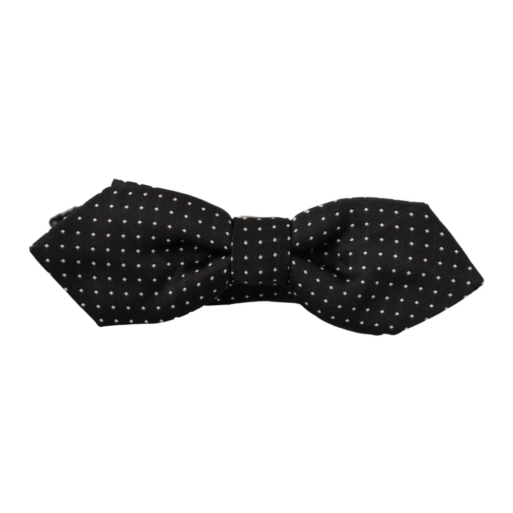 Dolce & Gabbana Men's Black Polka Dot Silk Bow Tie