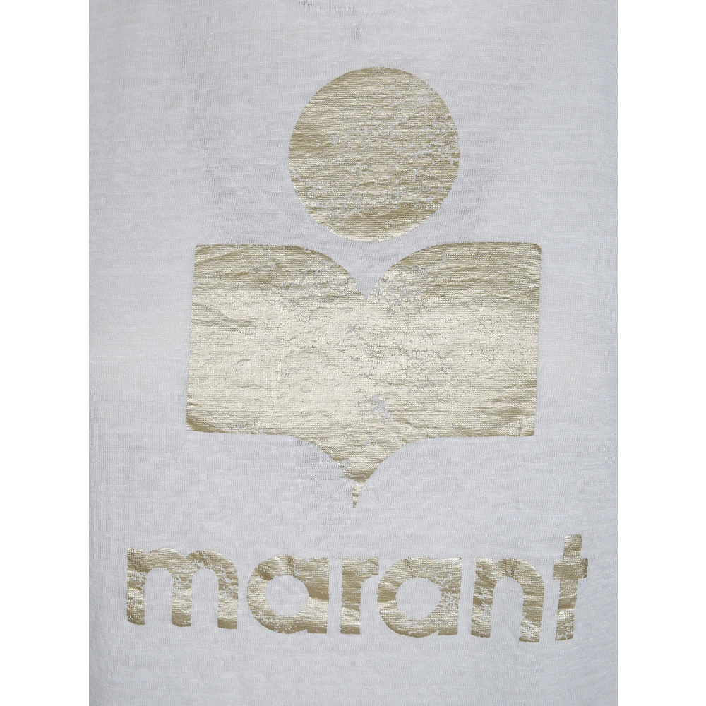 Isabel Marant Étoile Linnen Logo Metal T-shirt White Dames