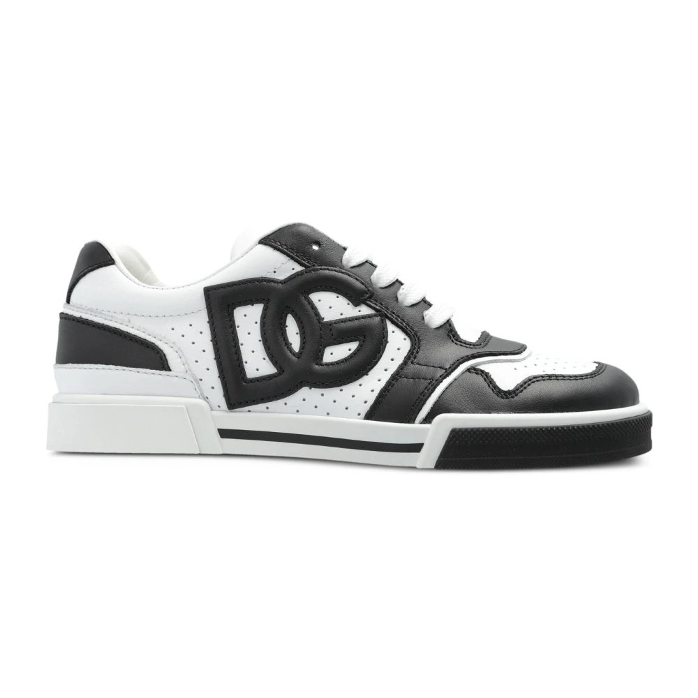 Dolce & Gabbana Bianco Nero Sneakers Stiliga Skor Black, Pojke