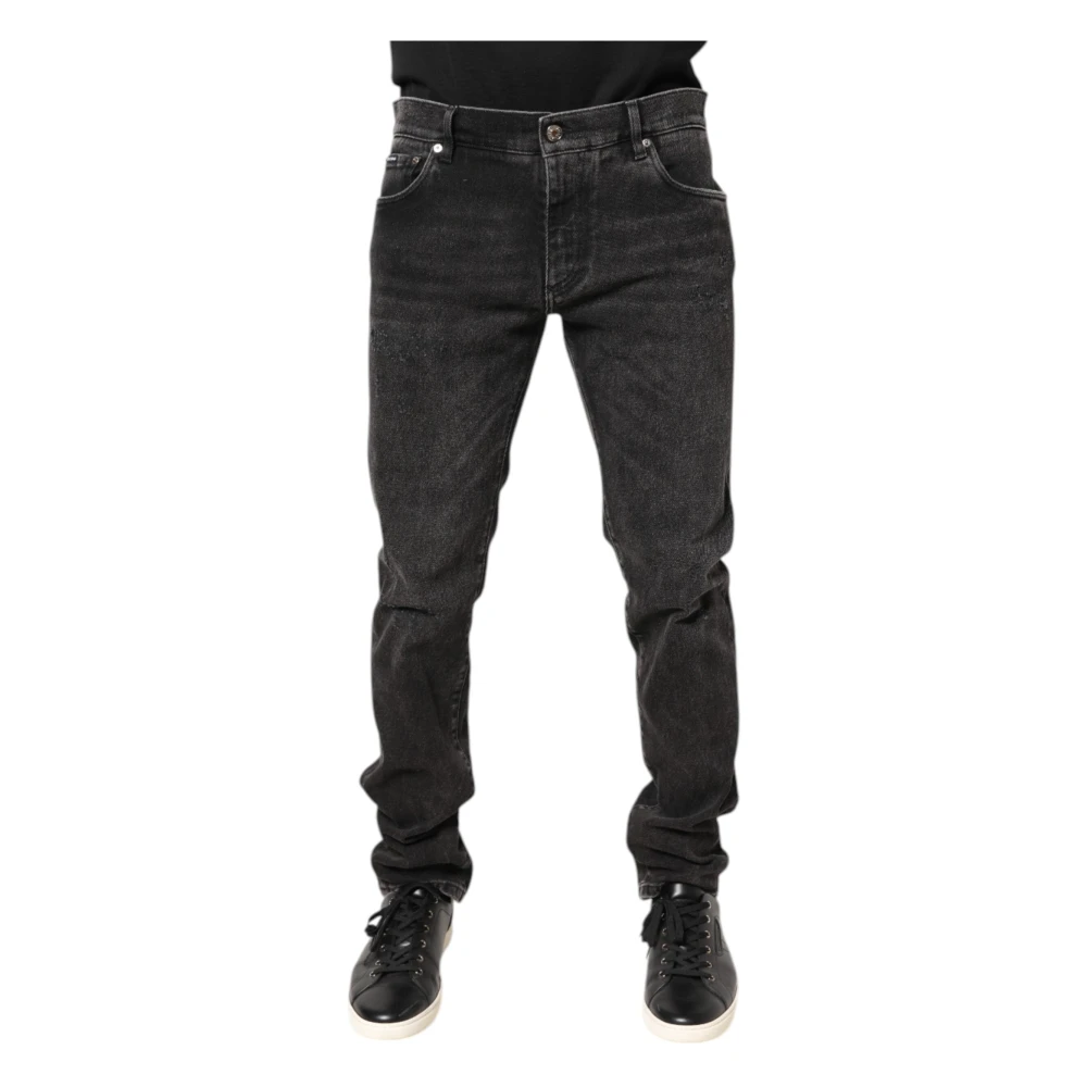 Dolce & Gabbana Men's Gray Washed Skinny Denim Jeans - Slim Fit Jeans - Xl - Jeans