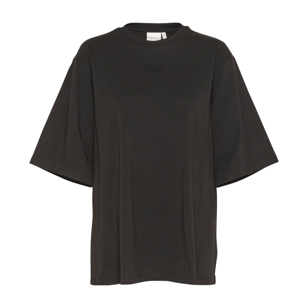 Gestuz Women's Black Embroidered Tee - T-Shirts - M - Tops