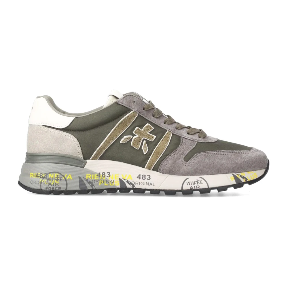 Premiata Men's Multicolor Sneakers, 7 Uk, Beige Lander Trainers With Suede Panels