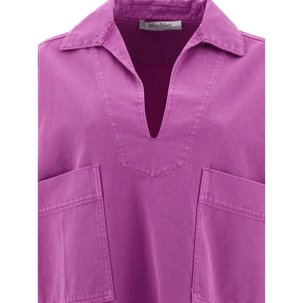 Max Mara Loretta Cotton Drill Oversized Blouse Purple Dames