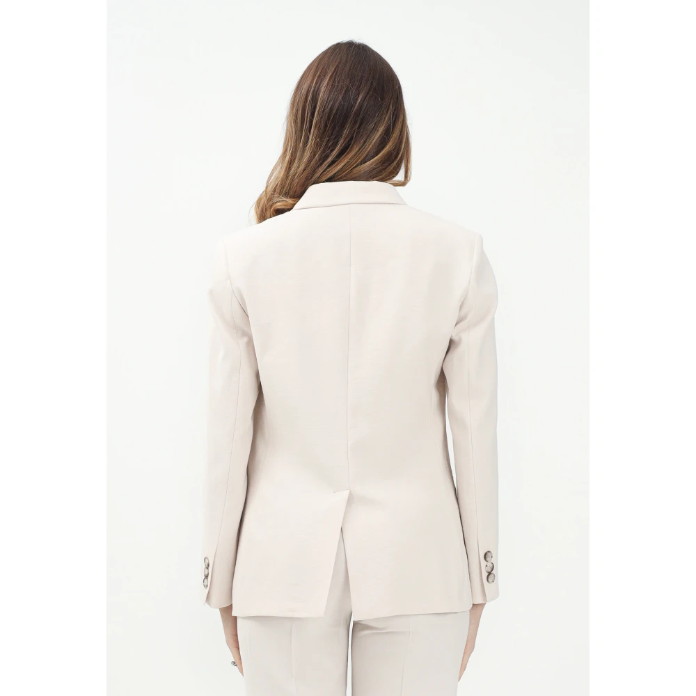 ViCOLO Beige Single-Breasted Jacket met getailleerde pasvorm Beige Dames