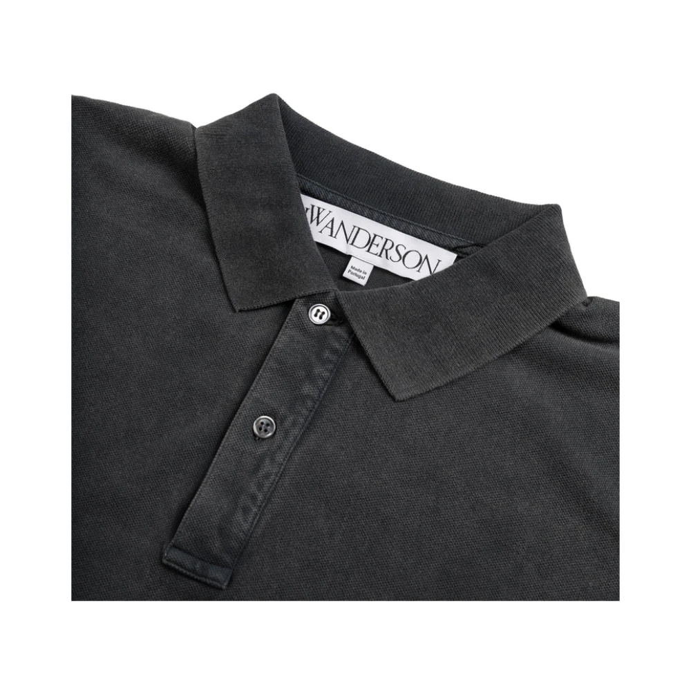 JW Anderson Polo Shirt met Logo Borduursel Black Heren