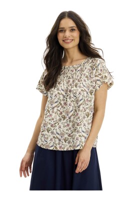 ella-bluse-med-plissering-multi-rose