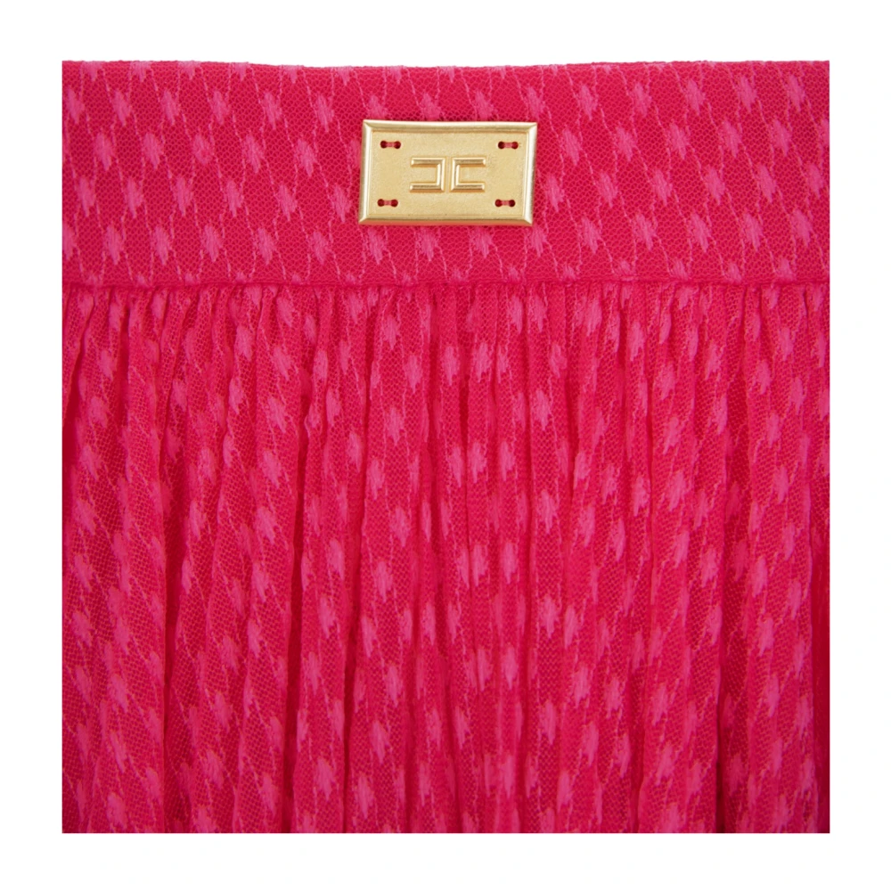 Elisabetta Franchi Gouden Detail Rits Rok Pink Dames