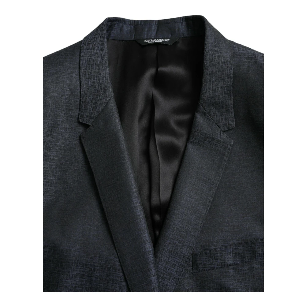 Dolce & Gabbana Blauwe Wol Blazer Enkel Breasted Blue Heren
