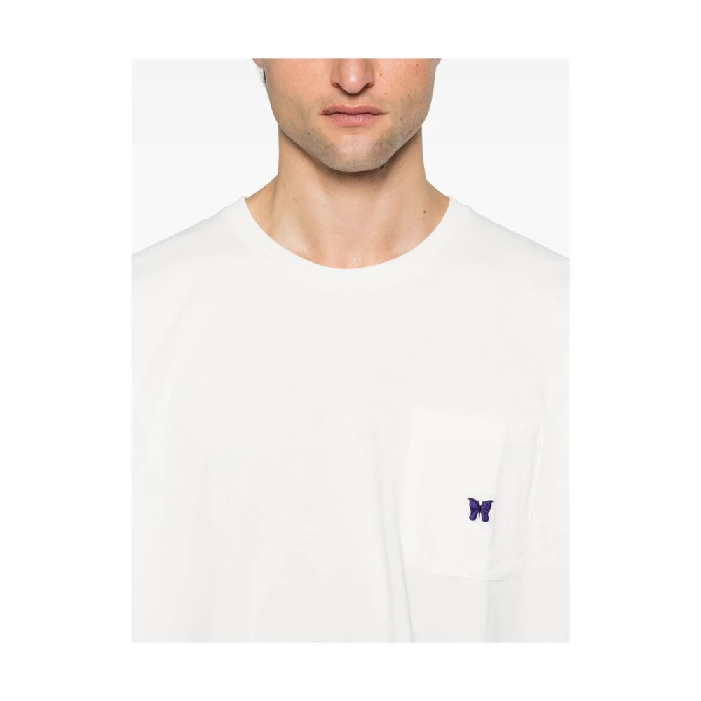 Needles Witte Crew Neck Sweater met Zak White Heren