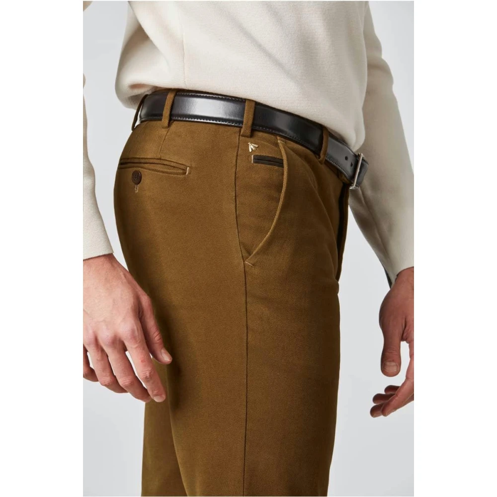 Meyer Superzachte Winter Twill Chino Brown Heren