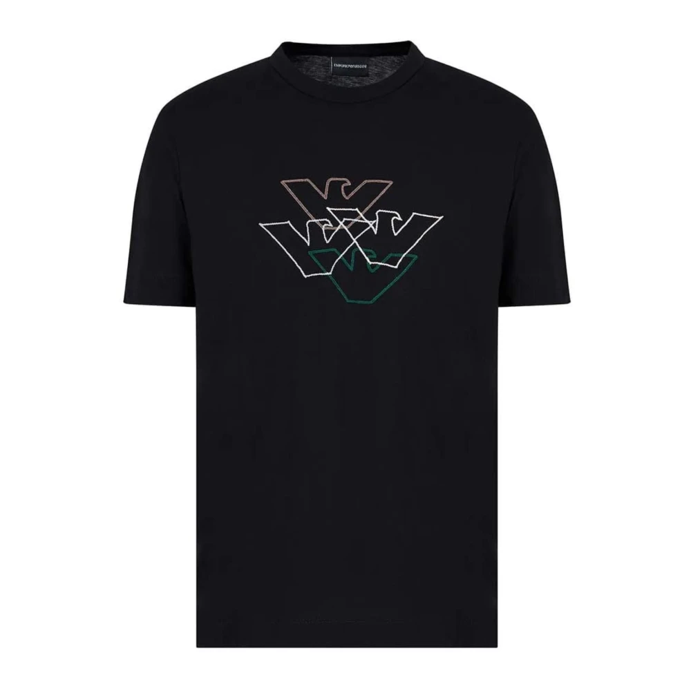 Emporio Armani Heren T-shirt met logo print Black Heren