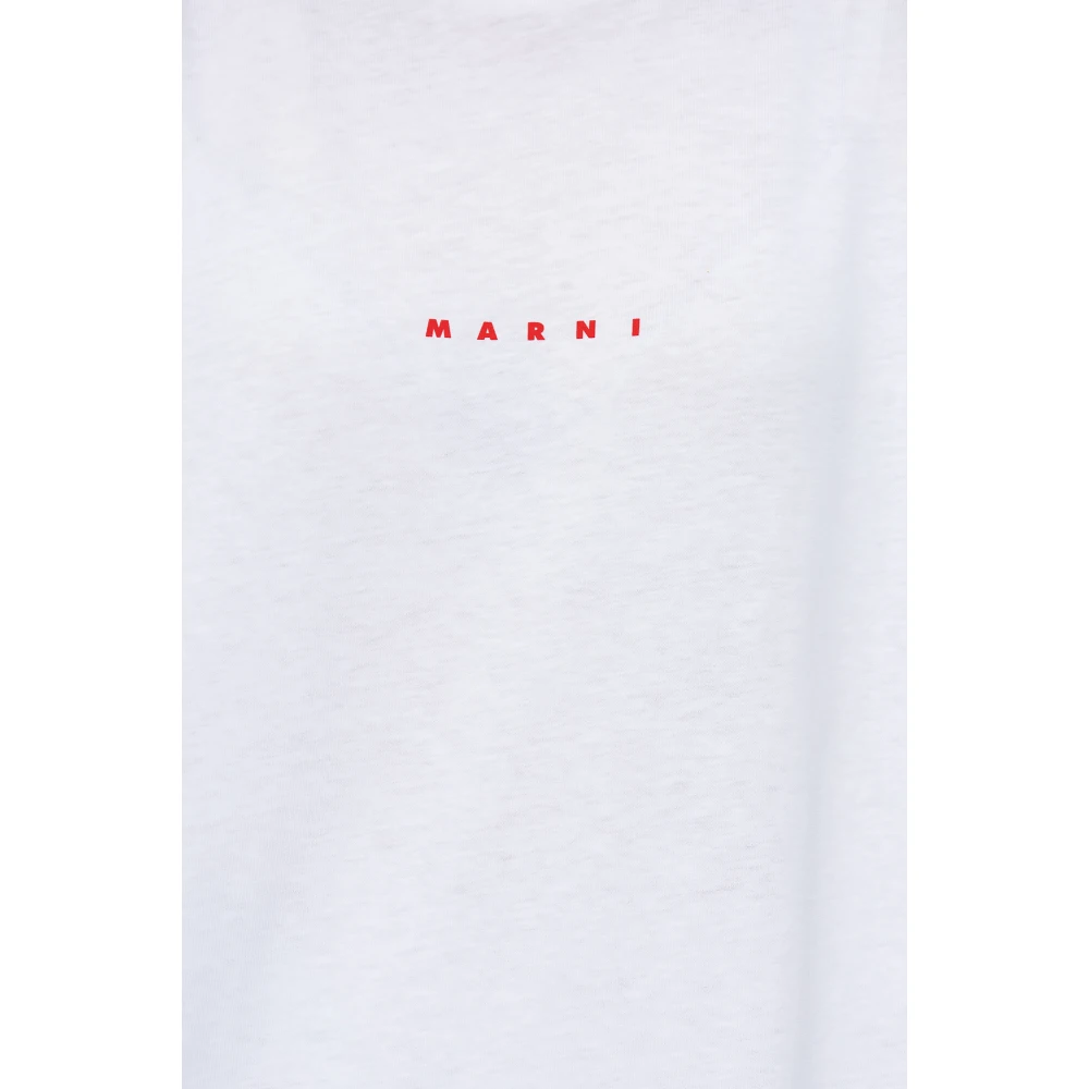 Marni T-shirt met logo White Dames